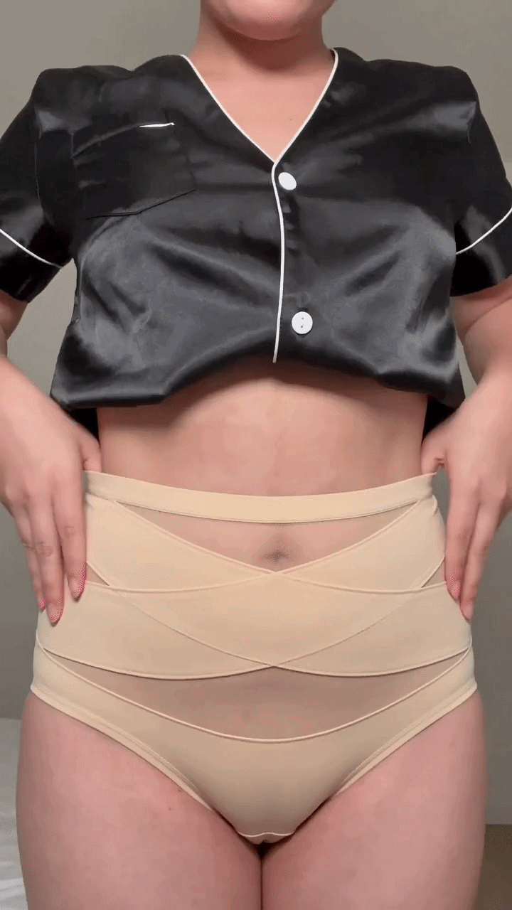 Woman wearing TuckAway tummy control underwear under everyday clothes